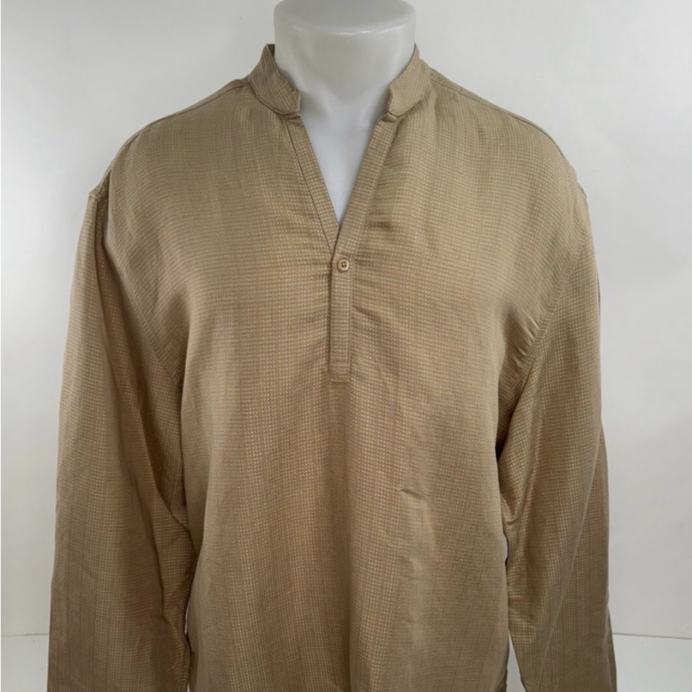 Cubavera Beige Linen-Blend Shirt
